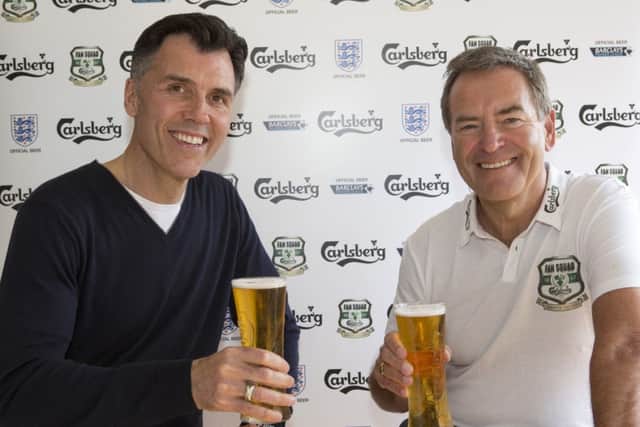 People's Pundit finalist Kevin Clarke with television presenter Jeff Stelling      Picture: Lee Goldup