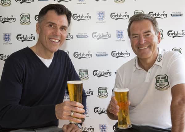 People's Pundit finalist Kevin Clarke with television presenter Jeff Stelling      Picture: Lee Goldup