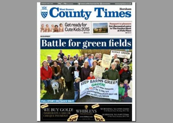 County Times front page April 9. SUS-150904-102711001
