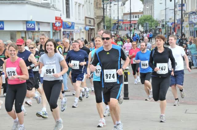 Runners set off in the Hastings Runners Five-Mile Race