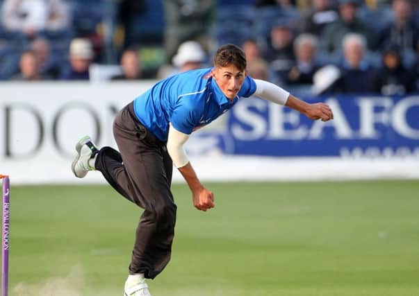 Fynn Hudson-Prentice made his first team debut for Sussex against Glamorgan at Hove in August 2014 SUS-141027-070540001
