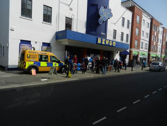 The police action day was based outside the Gala Bingo hall in Rowlands Road