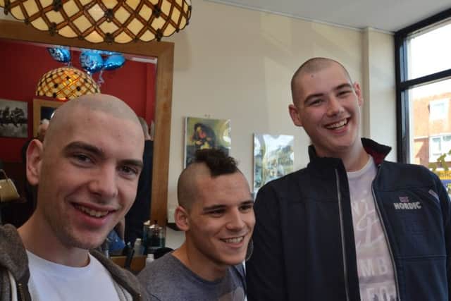 Ben Charman, James O'Connor and Connor Ward post shave SUS-150414-104744001