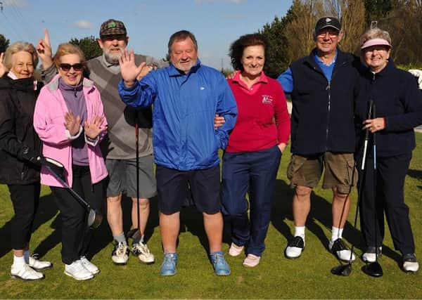 Golfer struck a hole-in-one with their fundraiser. Organiser Toni James, pictured third from right   PHOTO: Stephen Goodger