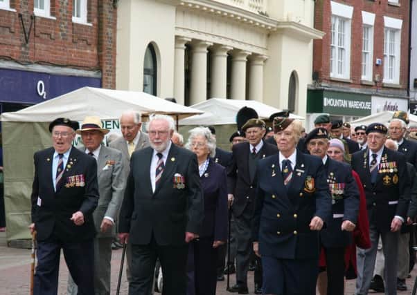 Veterans pictured in 2013 marching up North Street for the annual procession