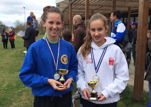 Atlantis Gaby Eltham, left, and Evie Clarke were both victorious in the Medway Aquathlon