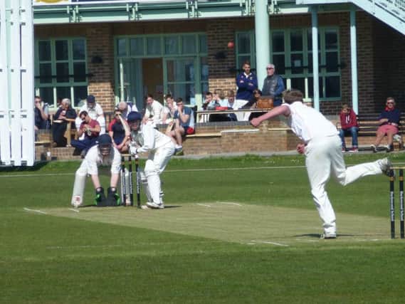 Hastings Priory at the crease against Rye on Saturday. Picture by Simon Newstead (SUS-150418-202521002)