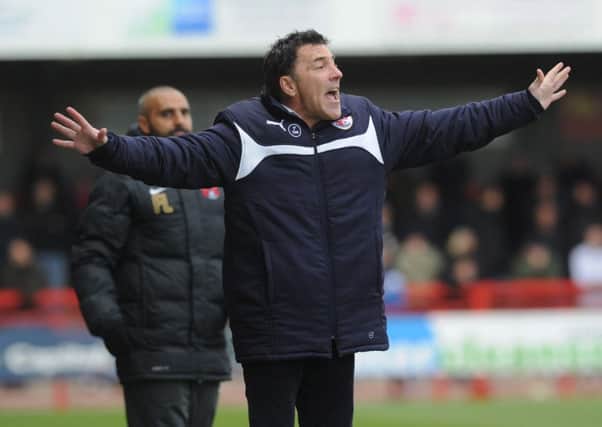 Crawley boss Dean Saunders is delighted with his players after they beat Leyton Orient (Pic by Joe and James Rigby) SUS-150323-144025008