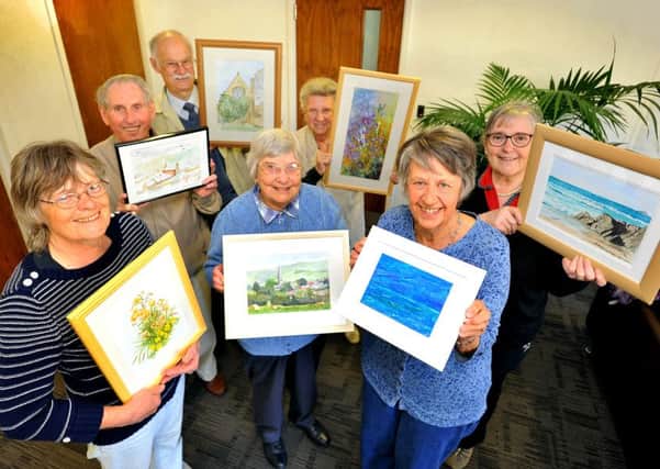 The Horsham Painting Group with their new paintings for their exhibition. Pic Steve Robards SUS-150428-115313001