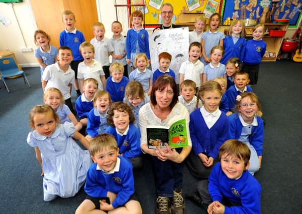 Author Sam Watkins launches her book 'Creature Teacher' at Thomas A Becket First School