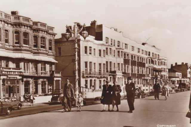 By the mid-fifties, when this photograph was taken, the façade of the Berkeley (centre-right) had been significantly altered  and not for the better