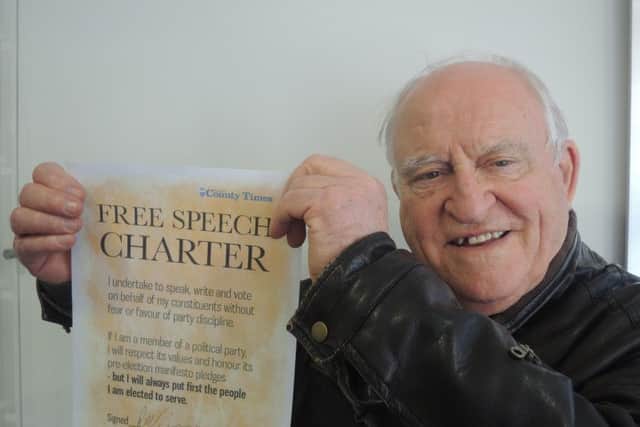 Ronald Vimpany signs the free speech charter