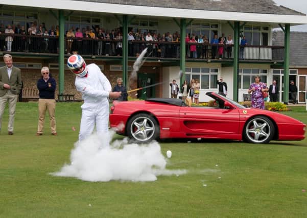 Mika La Foret - or is it The Stig? - at his Littlehampton GC drive-in