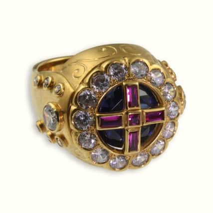 The ring made by Jana Reinhardt jewellers, based in Worthing. The ring will appear on The Royals, airing on E!