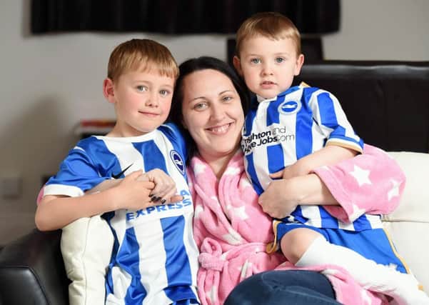 Natalie Beal with her sons Harry and Charlie  Picture: Liz Pearce