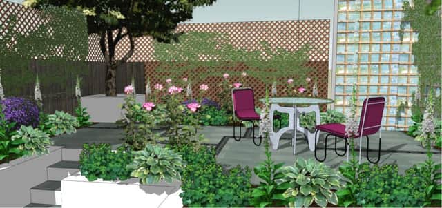 A CAD drawing of a London courtyard garden Sarah has designed