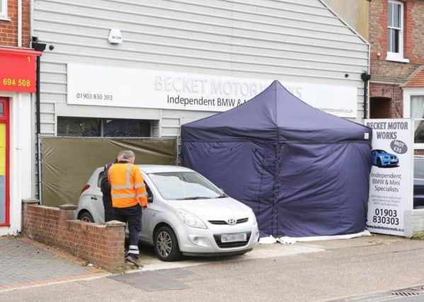 Garage searched in Mark Manning murder inquiry. Picture by Eddie Mitchell