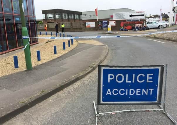 Police have cordoned off civic amenities site in Shripney Road