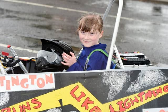Lauren Rishman, nine, of Rustington Community Primary School in her racer