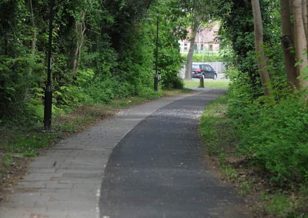 Cycle way and footpath between Haslett Avenue East and Sutherland House (Pic by Jon Rigby) SUS-151105-151946008