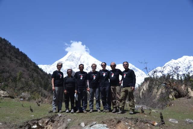 The group of trekkers, who were raising money for Maggie's charity Promise Nepal, which aims to eradicate leprocy in the country