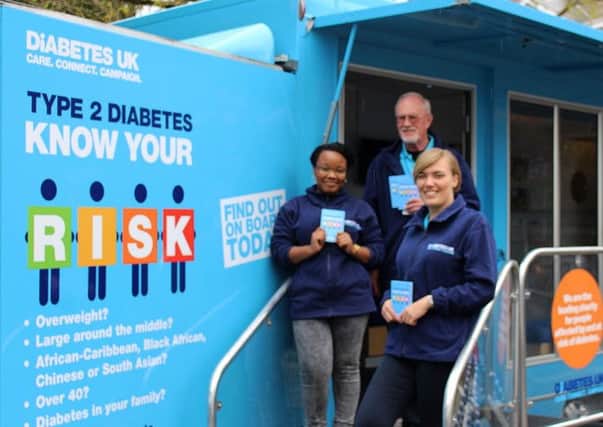 Diabetes roadshow in Horsham. Shantelle Johnson, Dennis Chapman and
Michaela Wragg