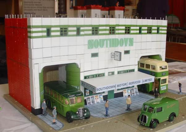 Andy Harriss scale model of the frontage of Bognor Regis Bus Station was built to mark Southdown 100