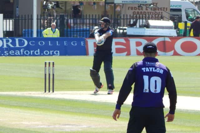Luke Wright was out caught playing this shot. Picture by Mark Dunford