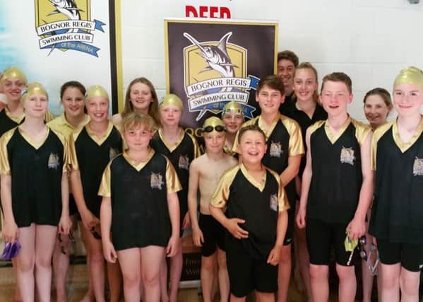 Bognor swimmers celebrate their league fixture victory