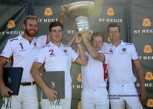 England show off the trophy / Picture by Tony Ramirez/www.imagesofpolo.com