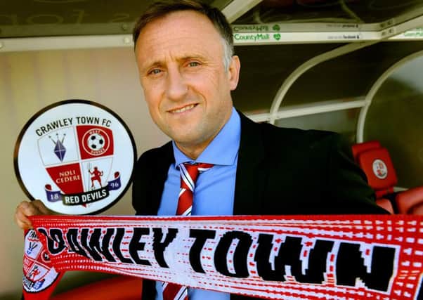 Crawley Town FC unveil their new manager Mark Yates 19-05-2015.  SR1510742. Pic by Steve Robards SUS-150519-152408001