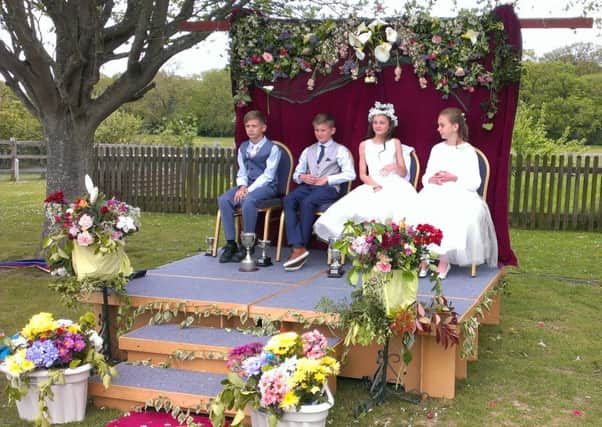 May Prince Jacob Hattersley, May King Jack Burton, May Queen Morgan Hodgson and May Princess Lily Squire