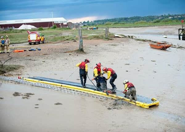 East Sussex Fire and Rescue Service carries out a rescue exercise in Rye. SUS-150522-125729001