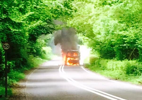 A272 lorry fire. Photo A272 by Haywards Heath watchmanager Matthew Myerscough