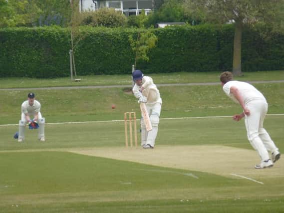 Shawn Johnson batting for Bexhill during their victory at home to Billingshurst. Picture by Simon Newstead (SUS-150523-221700002)