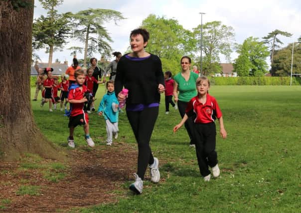 Children, staff and parents from Chichester Free School taking part in the Chichester Parkrun