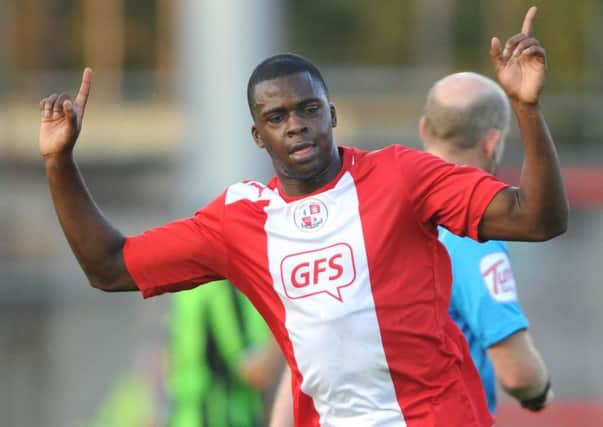 Hope Akpan celebrates scoring the opening goal against Brighton & Hove Albion (Pic by Jon Rigby) ENGSUS00220121008230243