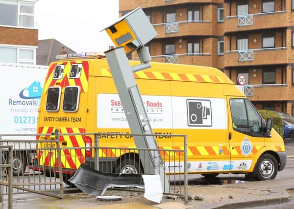Speed camera takes a battering in Kingsway, Hove      Picture: Eddie Mitchell