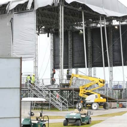 Work well underway to build one of the main stages at the Wild Life Festival, in Shoreham. PHOTO: Eddie Mitchell SUS-150106-111127001
