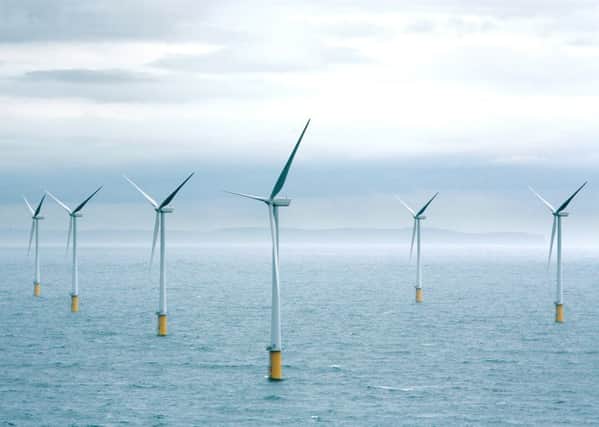 The Rampion wind farm will have a similar appearance to Robin Rigg wind farm in the Solway Firth