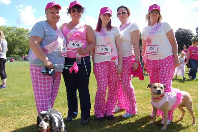 The Roffey Tesco 'Express Babes' at the Horsham Race for Life. SUS-150706-124618001