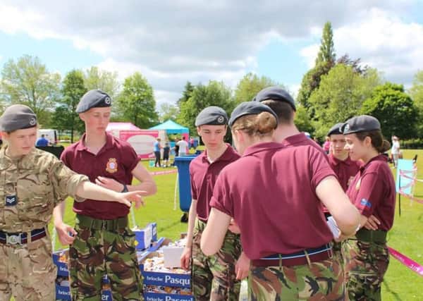 Horsham Air Cadets help at Race for Life SUS-150806-161008001