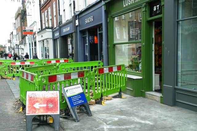 Southern and Scottish Energy works in Chichester city centre left some businesses without power