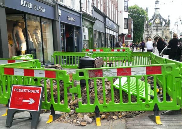 Southern and Scottish Energy works in Chichester city centre left some businesses without power