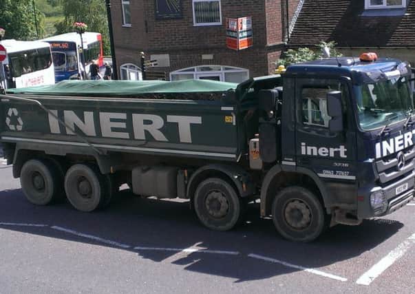 One of the lorries making its way through Midhurst