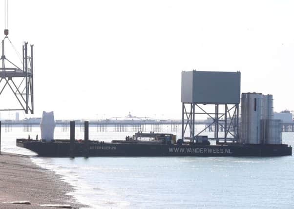 Barge delivers i360 construction materials in Brighton    Picture: Eddie Mitchell