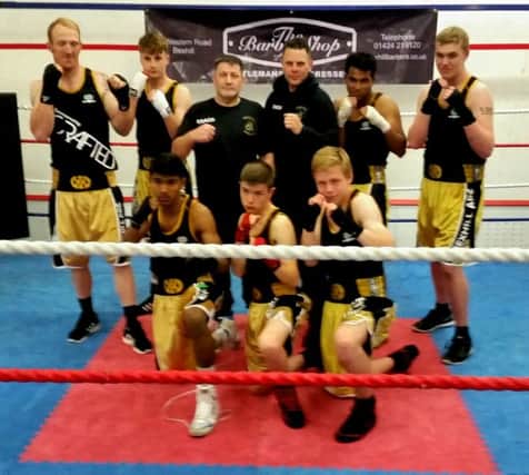 The Bexhill Amateur Boxing Club squad and coaches who competed in the hugely successful show at Pebsham Community Centre