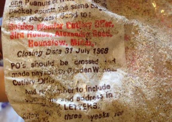 Crisp packet found on Littlehampton Beach
