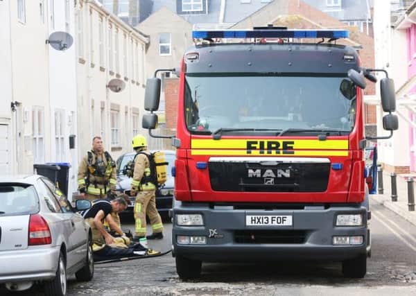 Firefighters attend a small fire in Heene Place    Picture: Eddie Mitchell