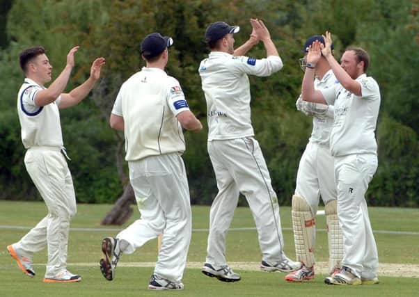 Portslade celebrate a wicket against Glynde and Beddingham